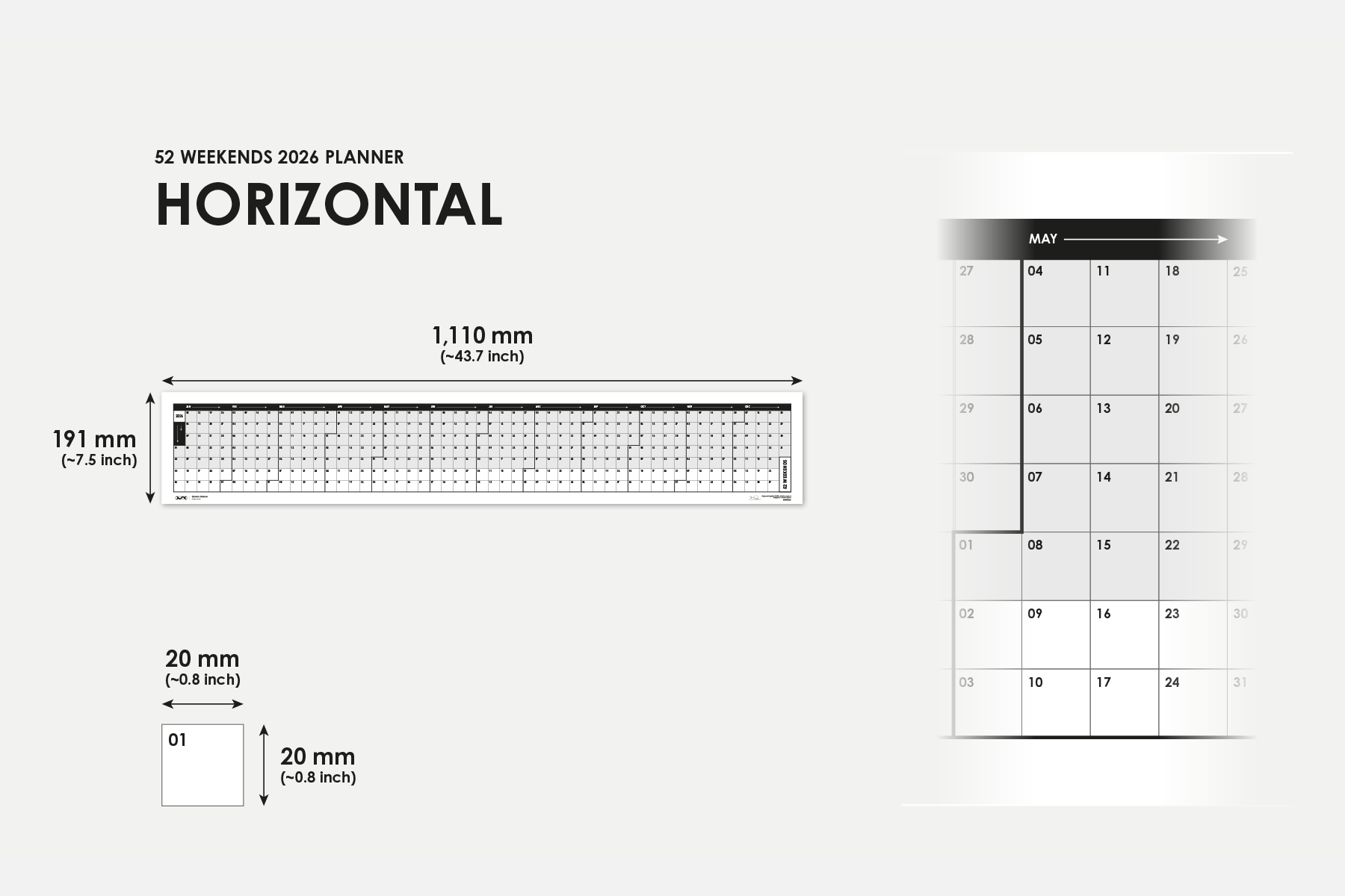 52 Weekends (2026, Horizontal) - Duncan Shotton Design Studio