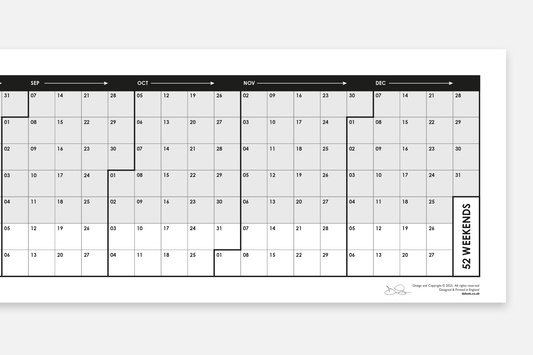 52 Weekends (2026, Horizontal) - Duncan Shotton Design Studio