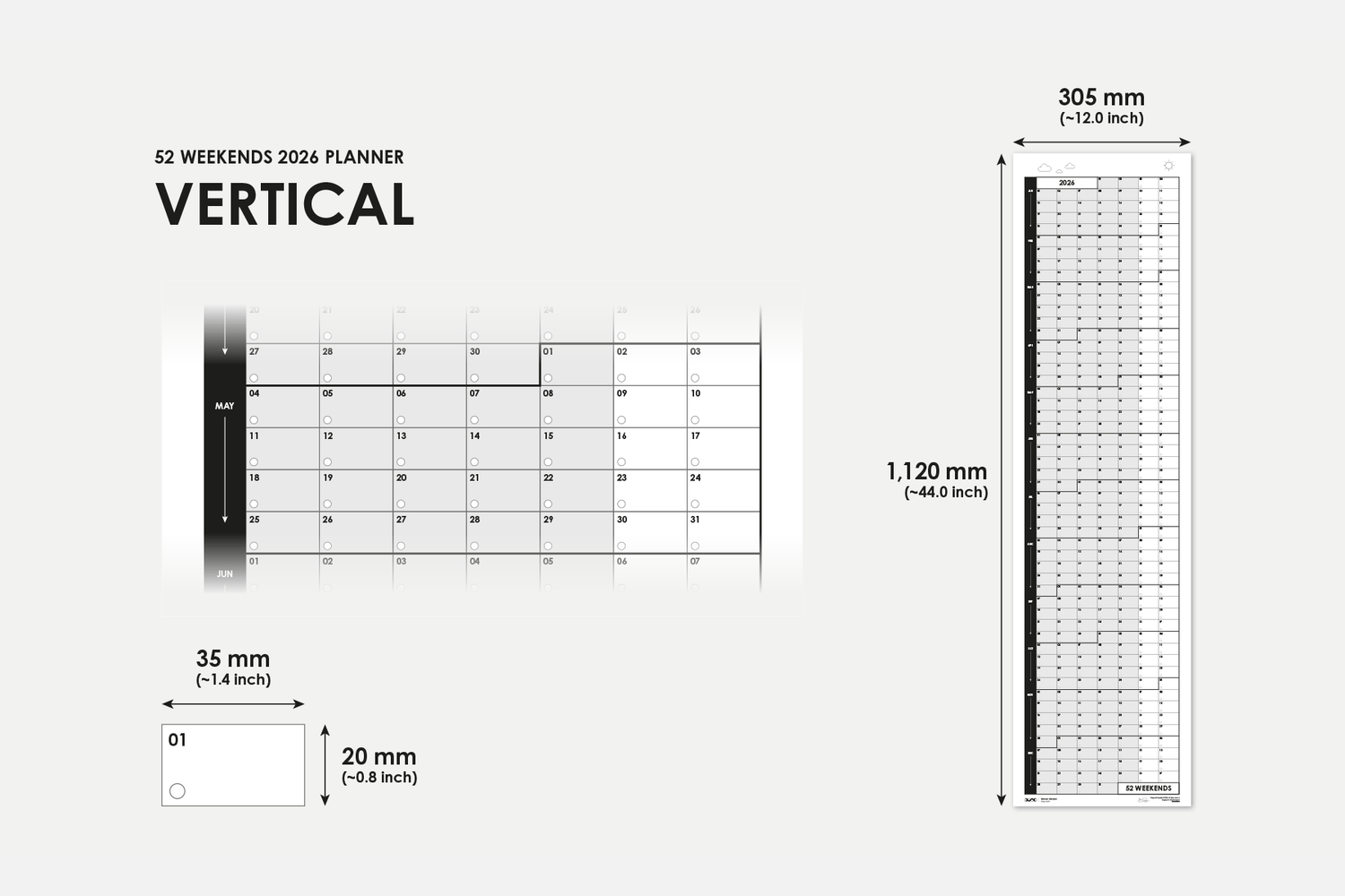 52 Weekends (2026, Vertical) - Duncan Shotton Design Studio