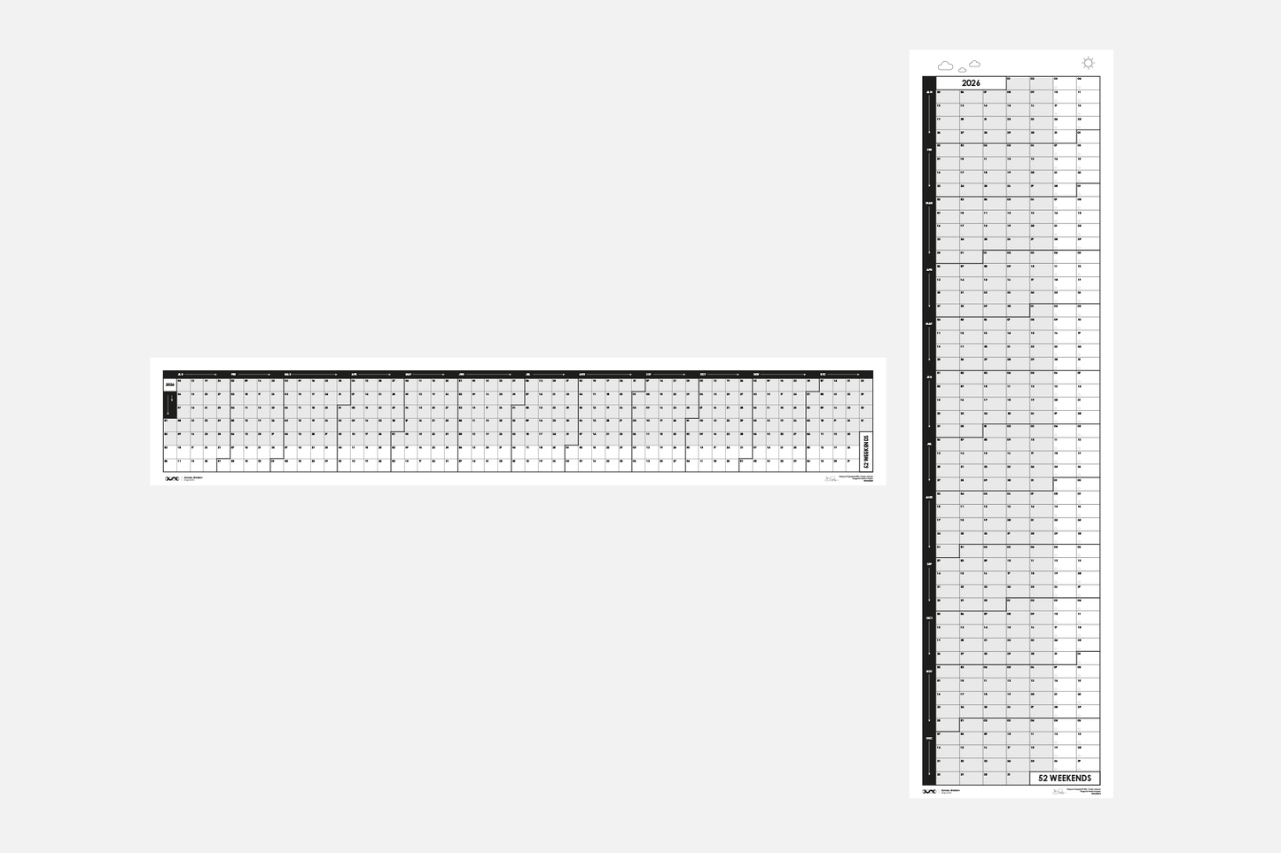 52 Weekends (2026, Vertical + Horizontal) - Duncan Shotton Design Studio