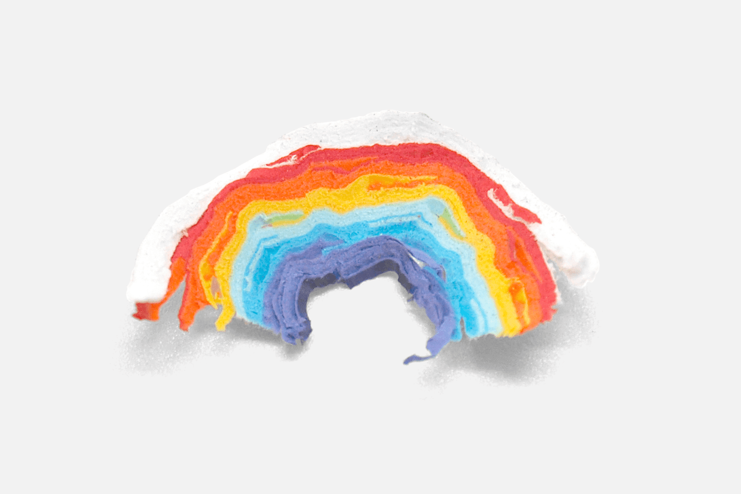 Rainbow Pencil shaving with white edge