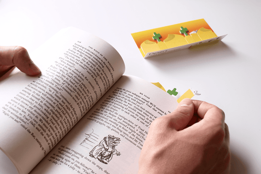 Inventive design of Desert Sticky Page Markers in use