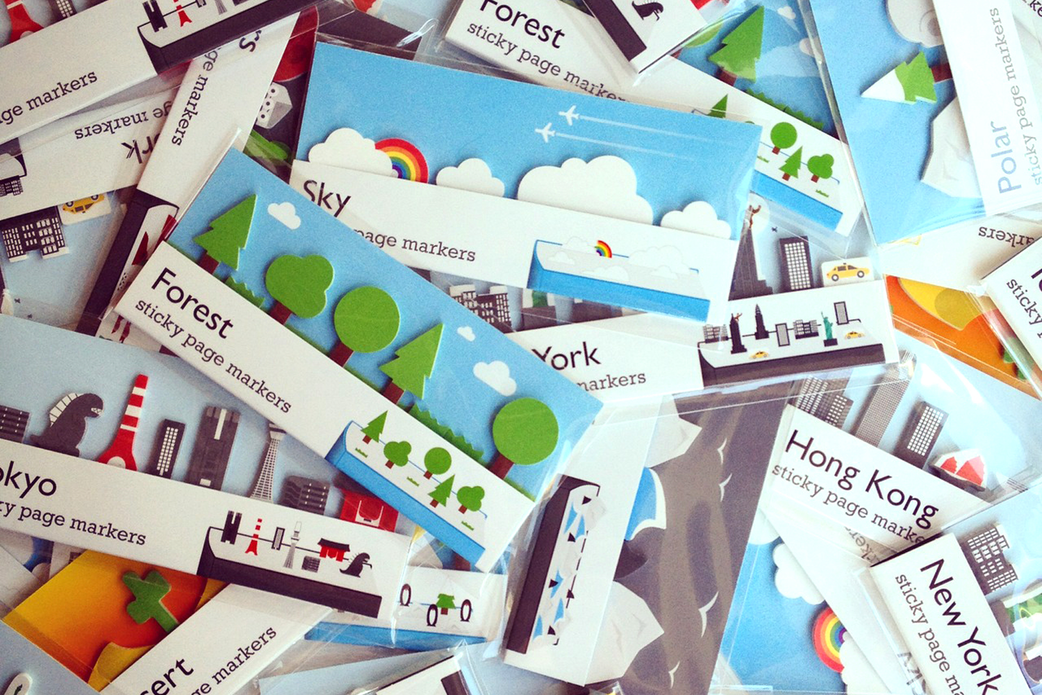 pile of the best sticky page markers in lots of cute designs ready to be sent out as gifts