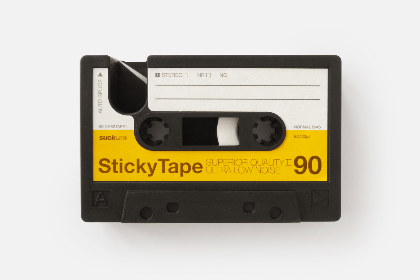 Sticky Tape Cassette Dispenser showing small core scotch tape through the side