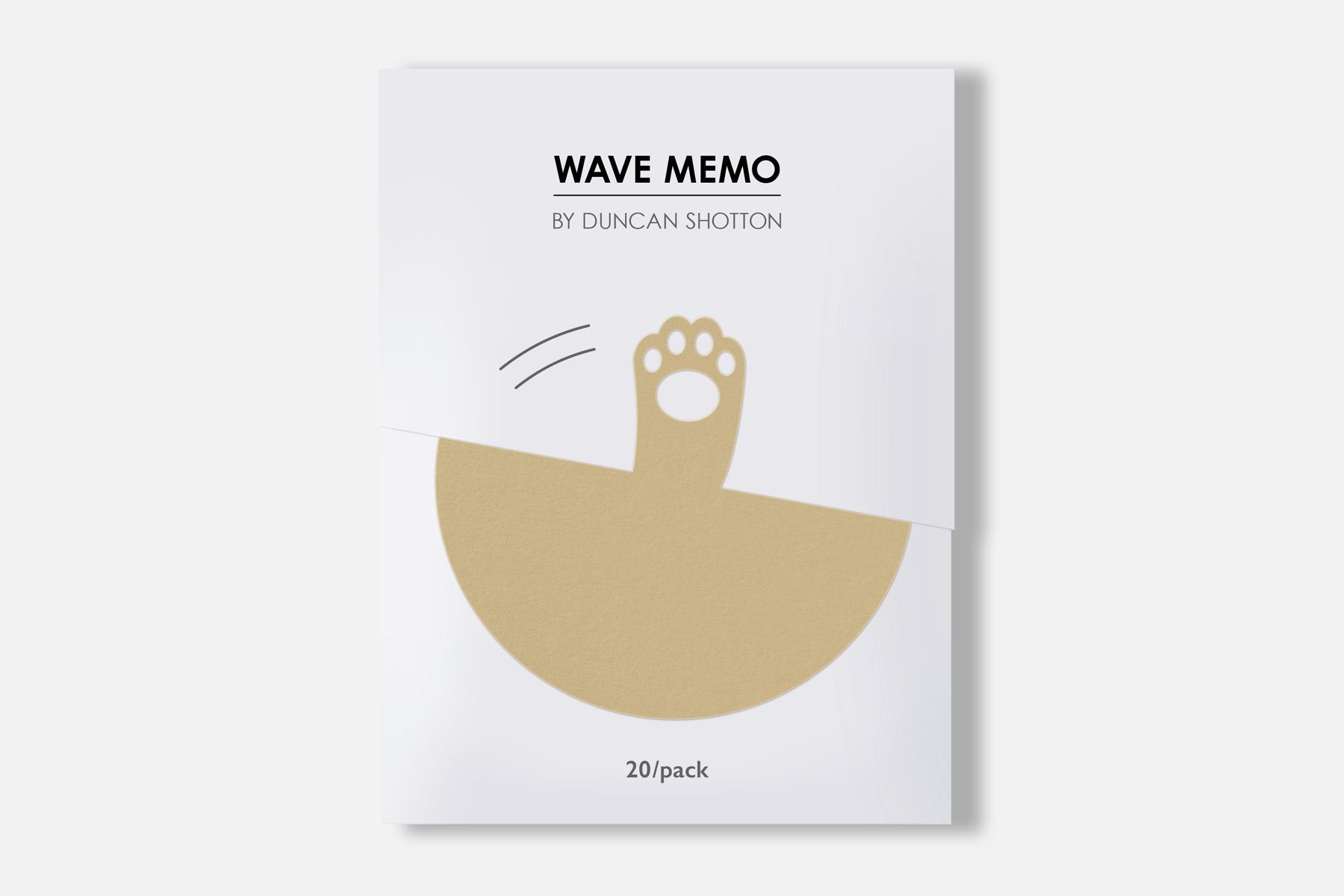 Wave Memo (Paw, Brown) - Duncan Shotton Design Studio