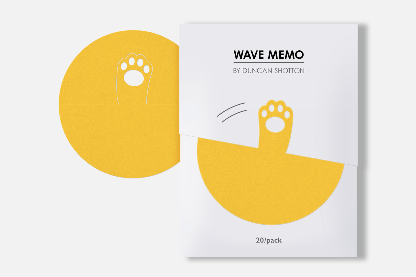 Wave Memo (Paw, Ginger) - packaging design light orange paper