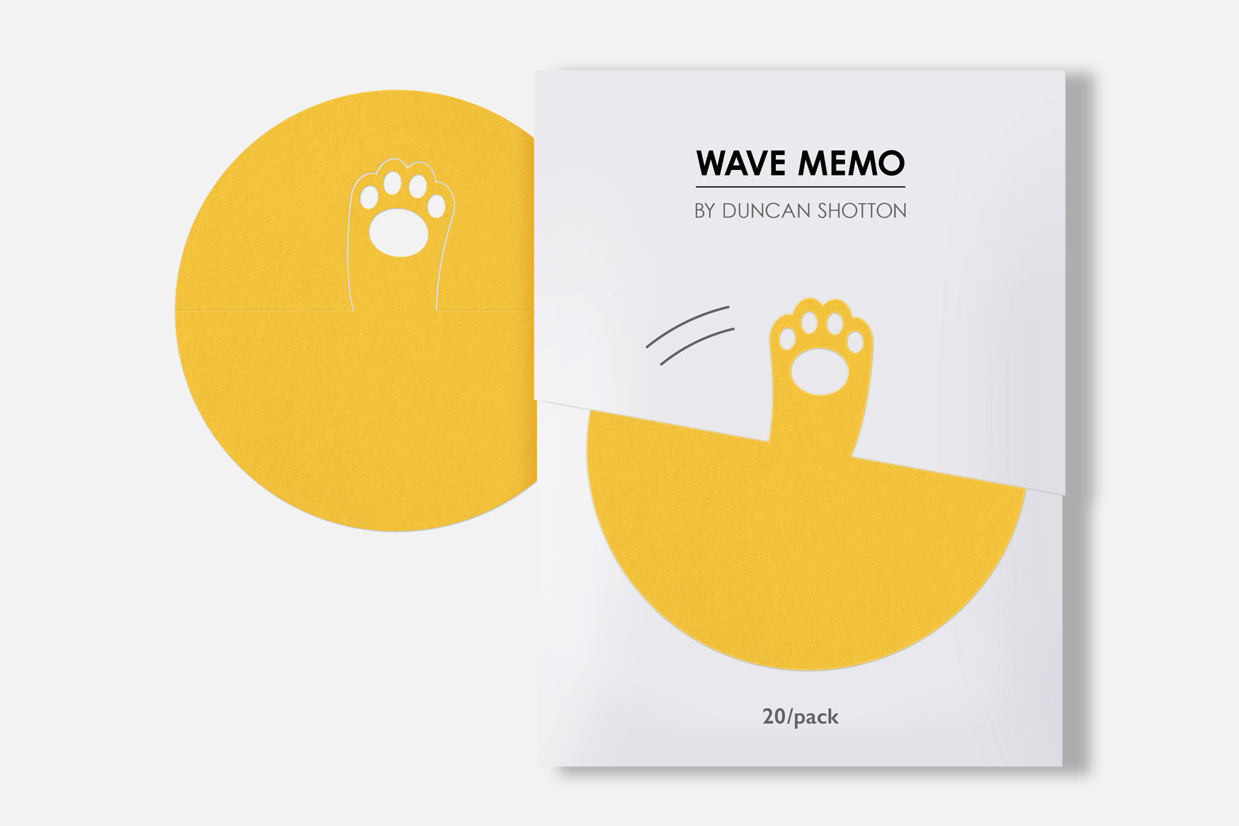 Wave Memo (Paw, Ginger) - packaging design light orange paper