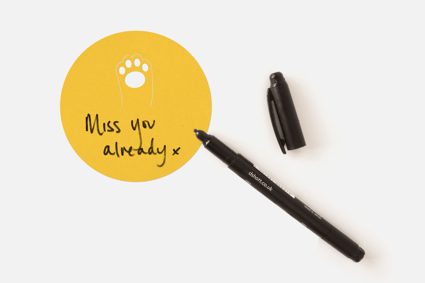 Wave Memo (Paw, Ginger) - cat hand mini love letter