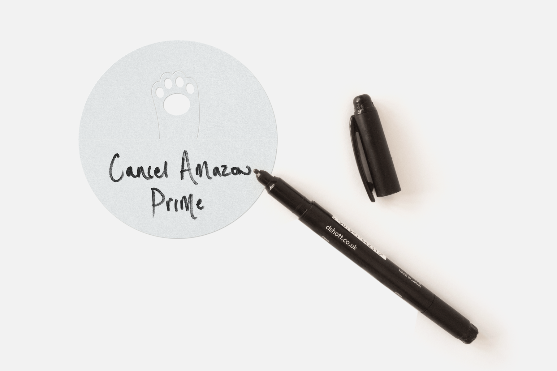 Wave Memo (Paw, Grey) - writing reminder on paper note