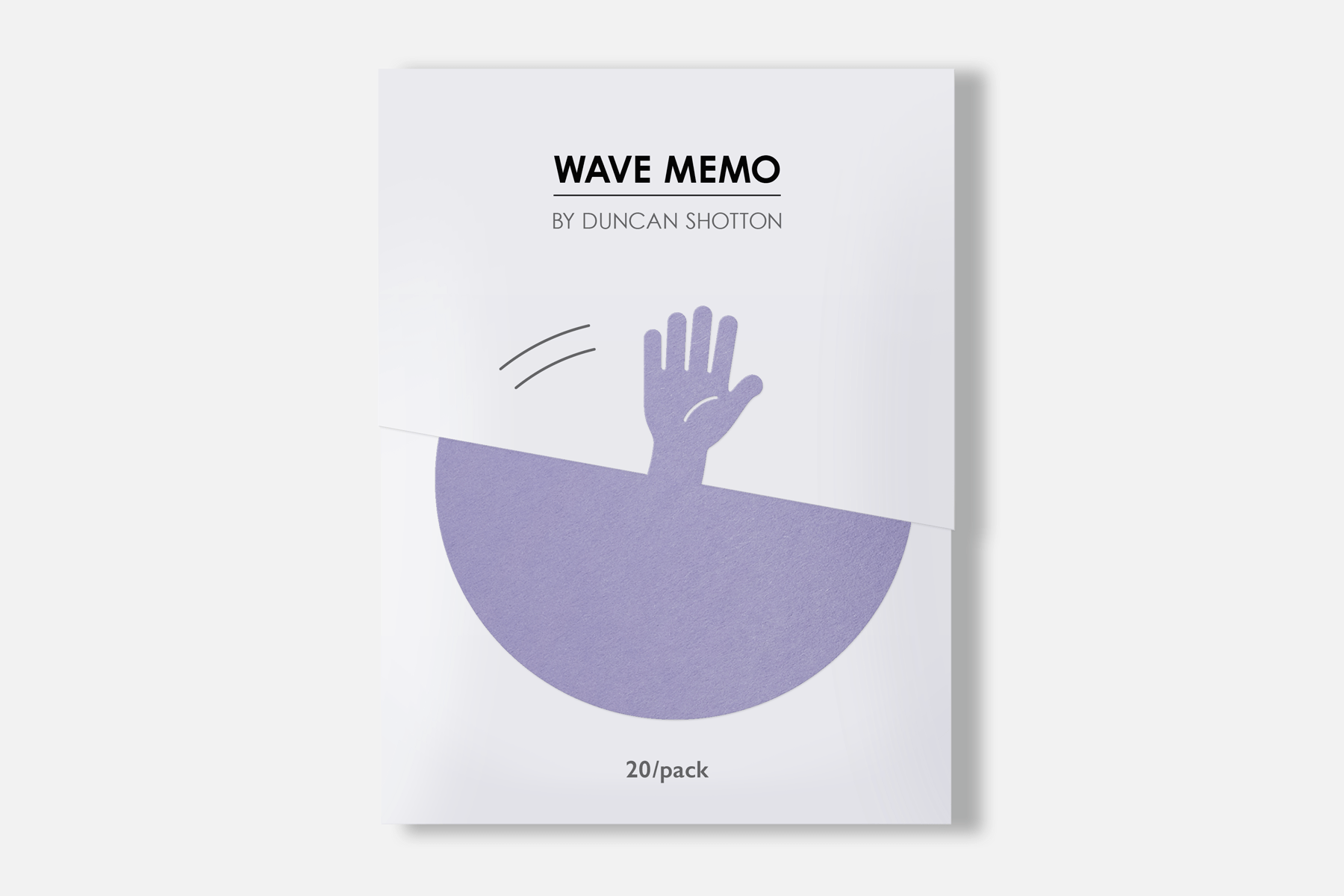 Wave Memo (Hand, Lavender) - lovely packaging design