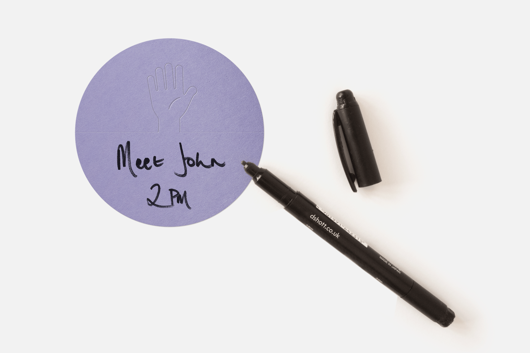 Wave Memo (Hand, Lavender) - waving hand write on purple paper memo