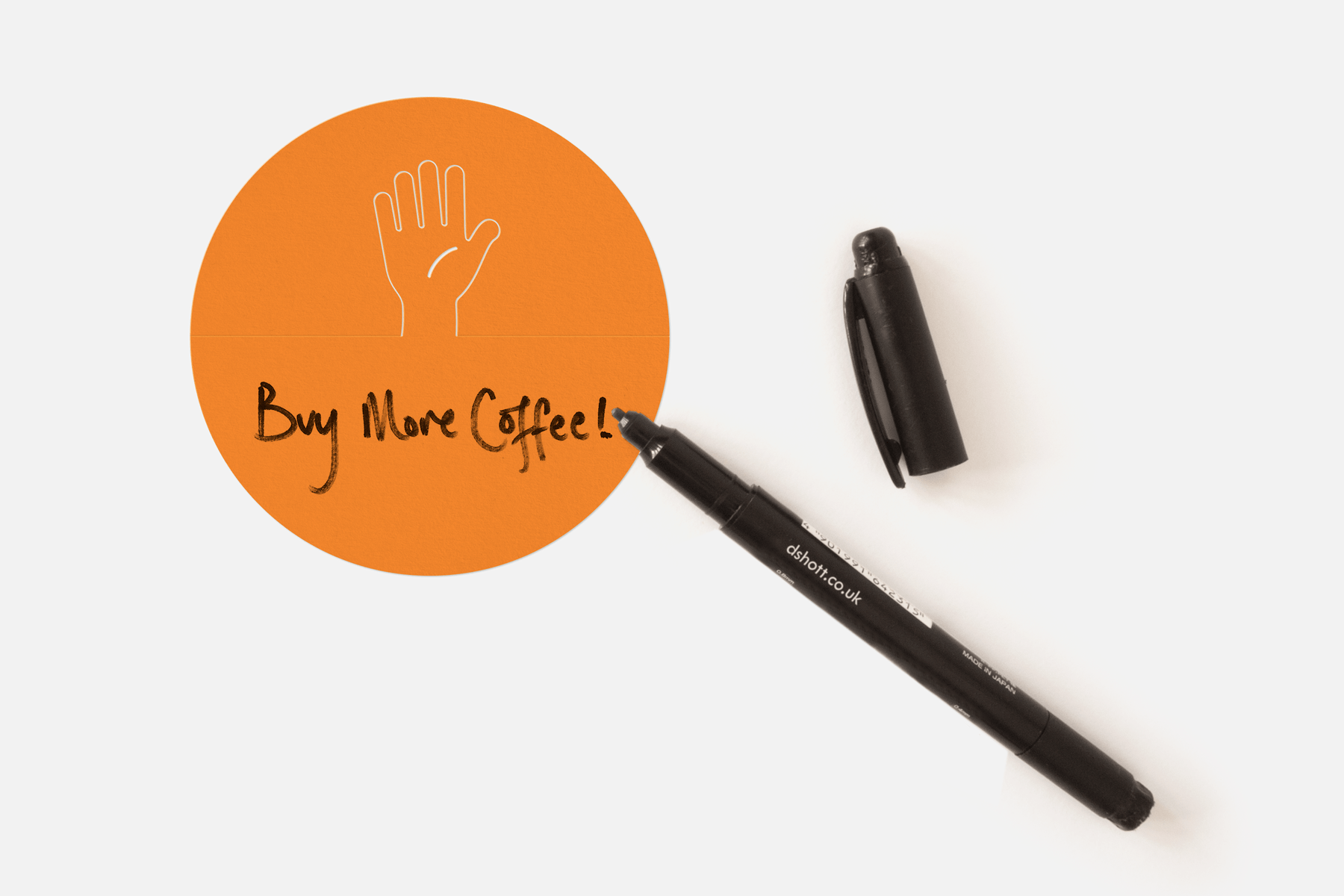 Wave Memo (Hand, Orange) - Waving Hand write reminder