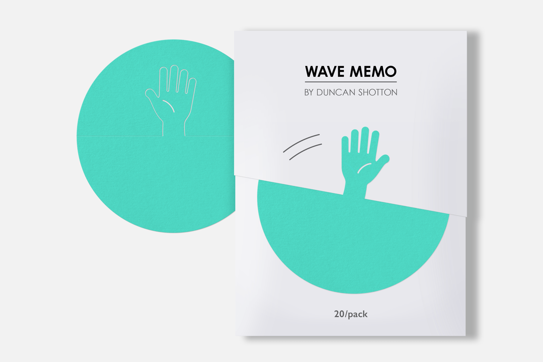 Wave Memo (Hand, Turquoise) - Duncan Shotton Design Studio