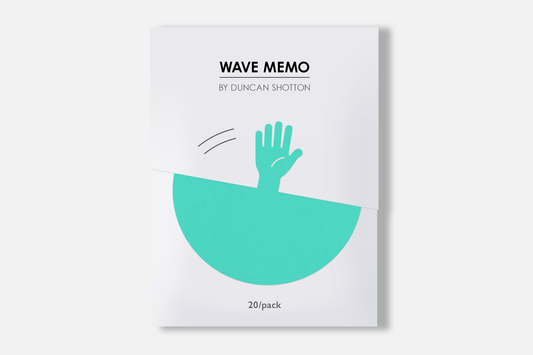 Wave Memo (Hand, Turquoise) in simple packaging sleeve