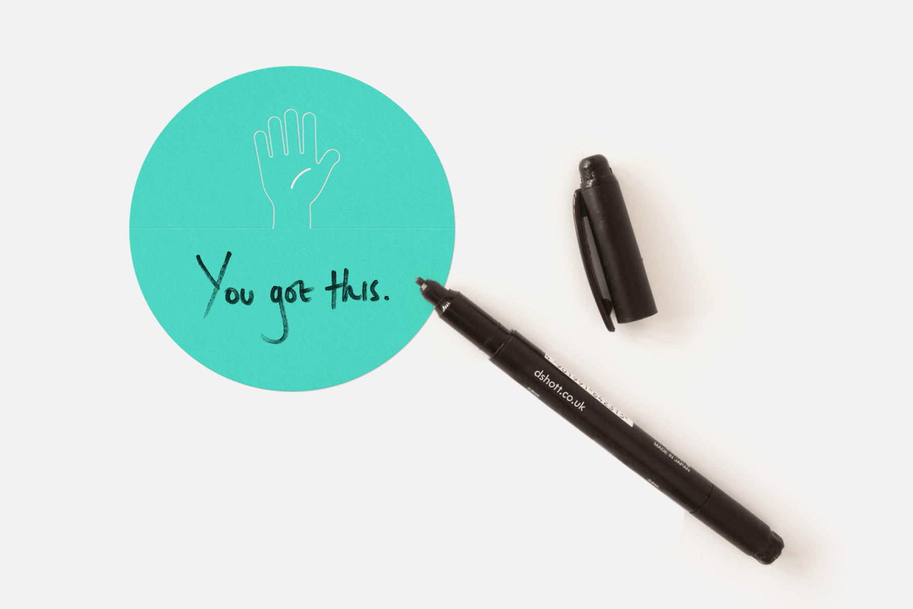 Wave Memo (Hand, Turquoise) - Waving Hand write message