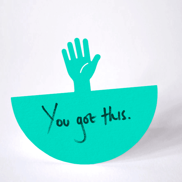 turquoise paper hand cut by laser. Animated to show how it rocks from side to side in a waving action on it's arced base