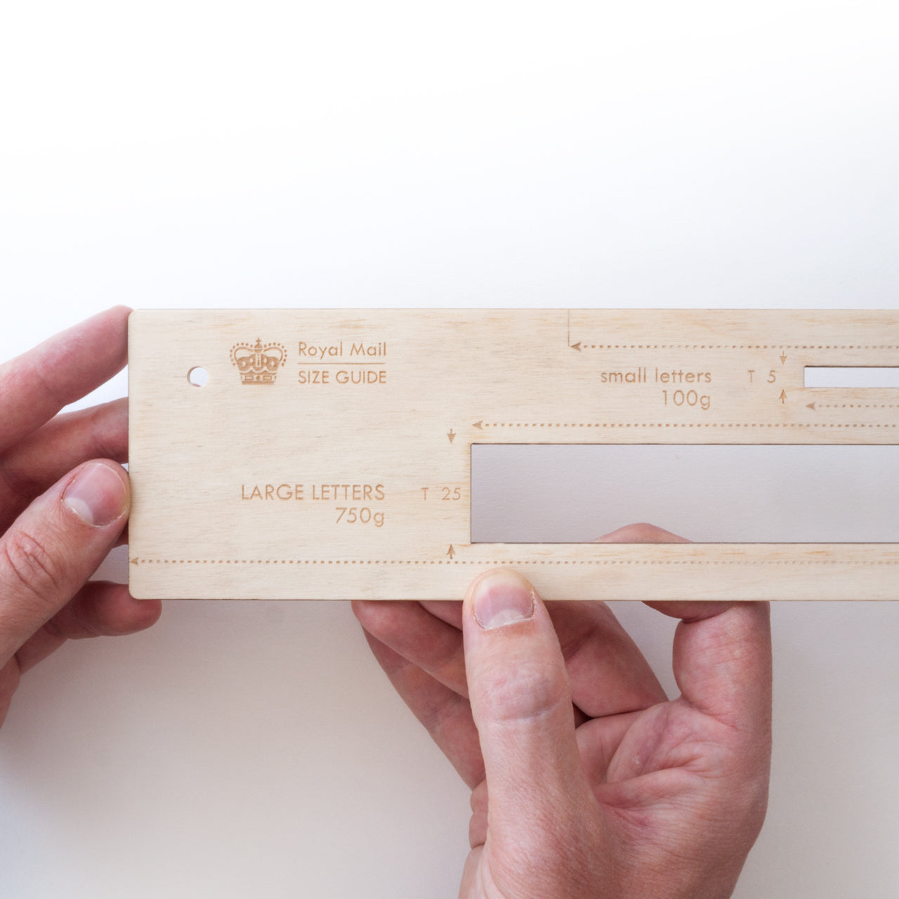 holding royal mail size tool