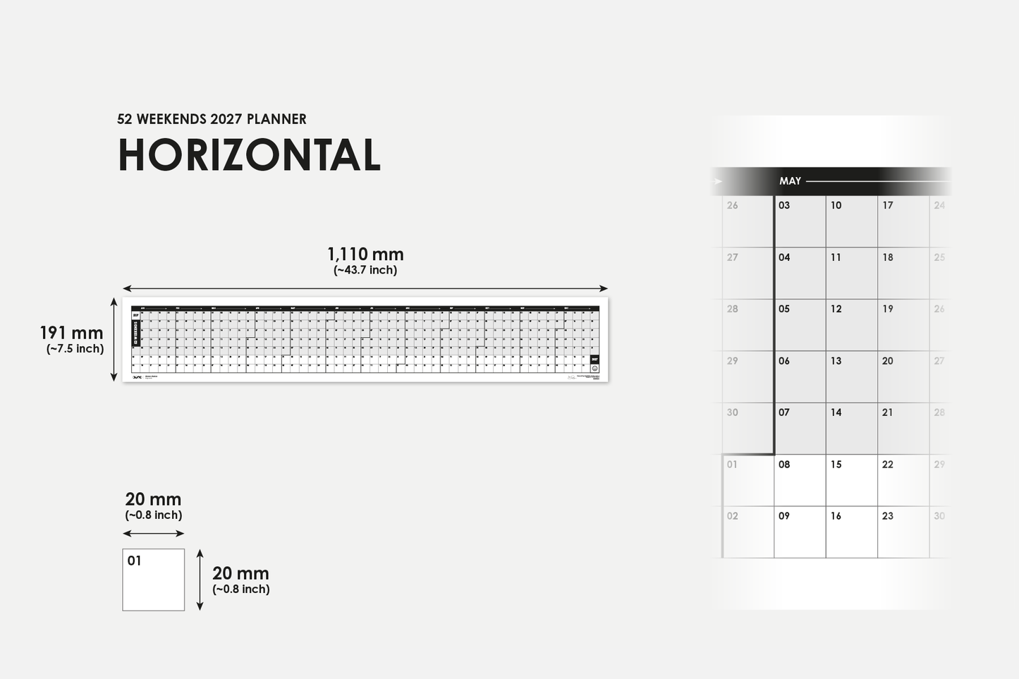 52 Weekends (2027, Horizontal)