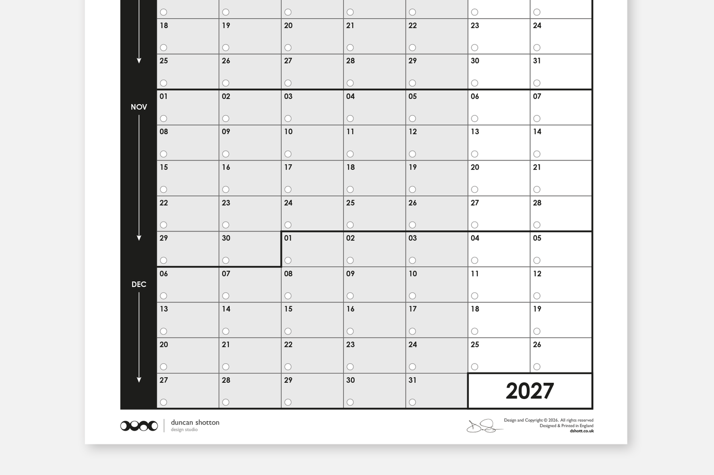 52 Weekends (2027, Vertical)