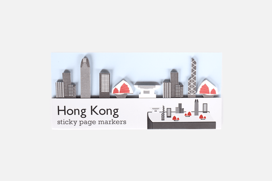 Hong Kong Skyline City page markers in packaging wrap